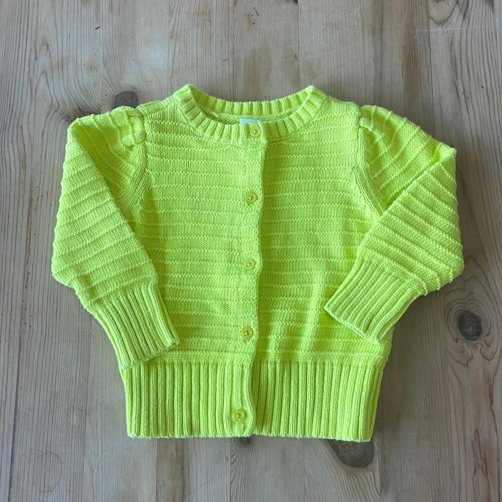 Adorable neon yellow cardigan. 12-18month